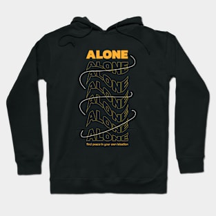 Alone Typography Graphic Hoodie